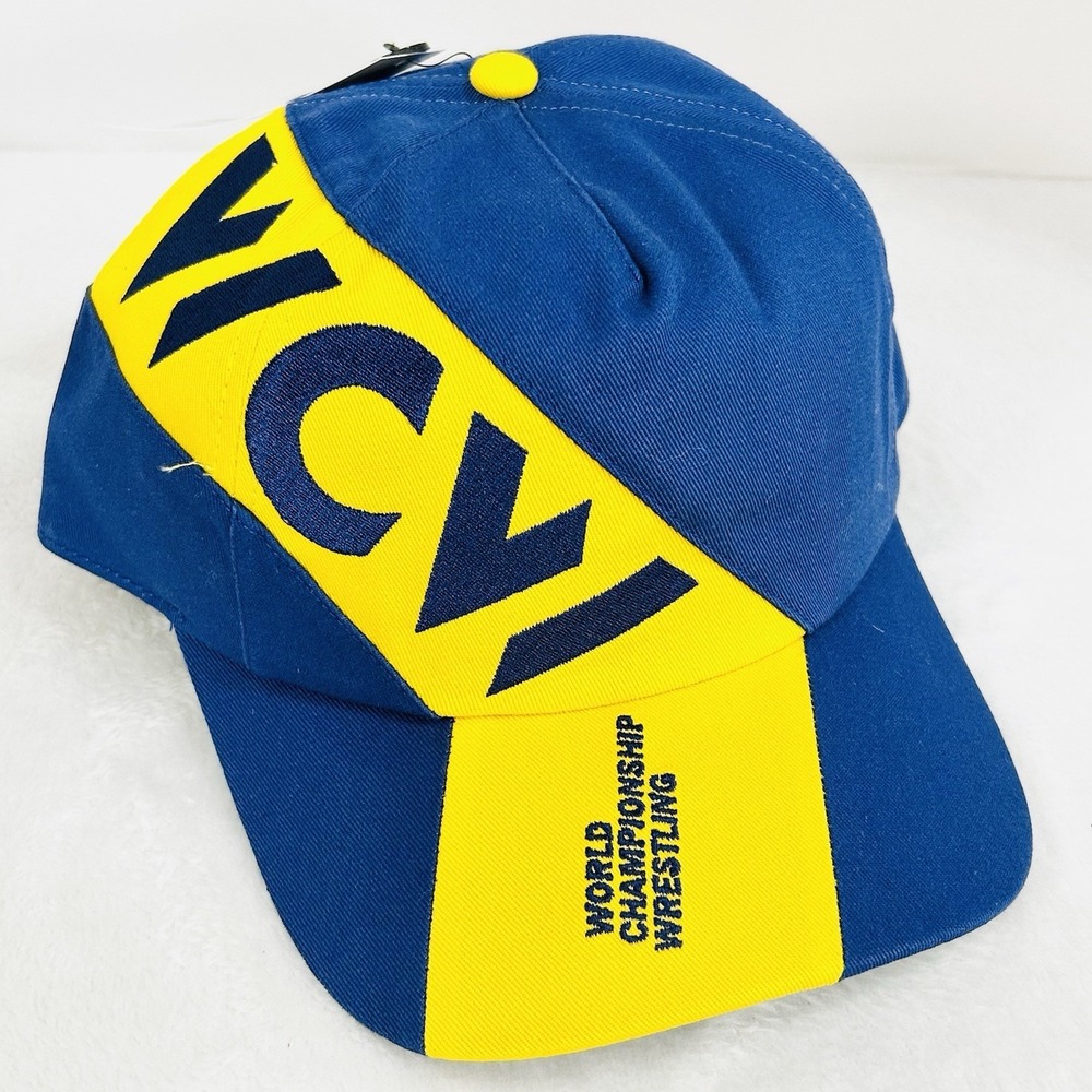 WCW World Championship Wrestling WWE Hat Cap Adjustable Snapback Blue Sports